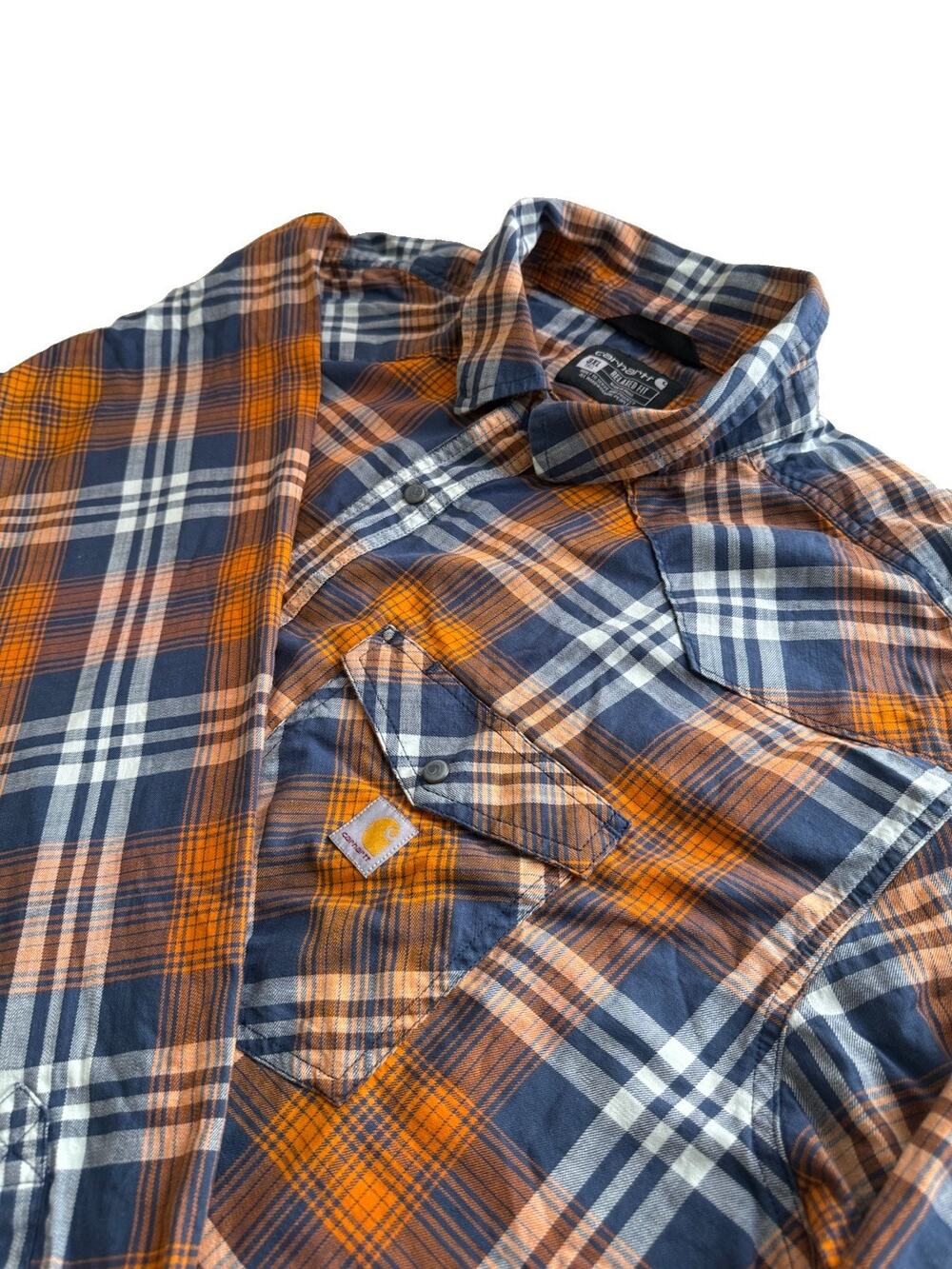 Carhartt Men's Relaxed Fit Plaid Flannel Long Sleeve Button-Up Shirt 3XL